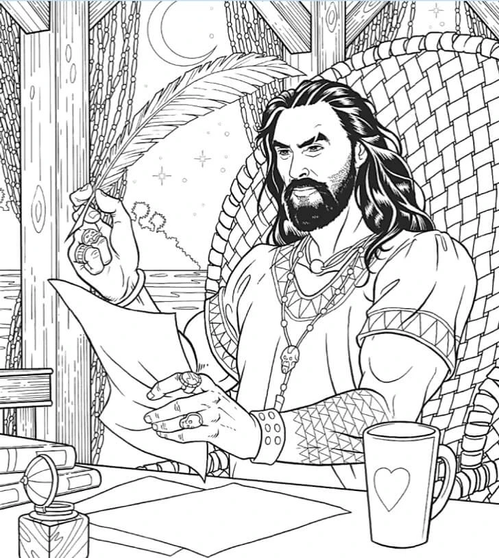 Aquaman boyama sayfası #40 – motor becerileri destekler, mürekkep tasarrufu sağlar