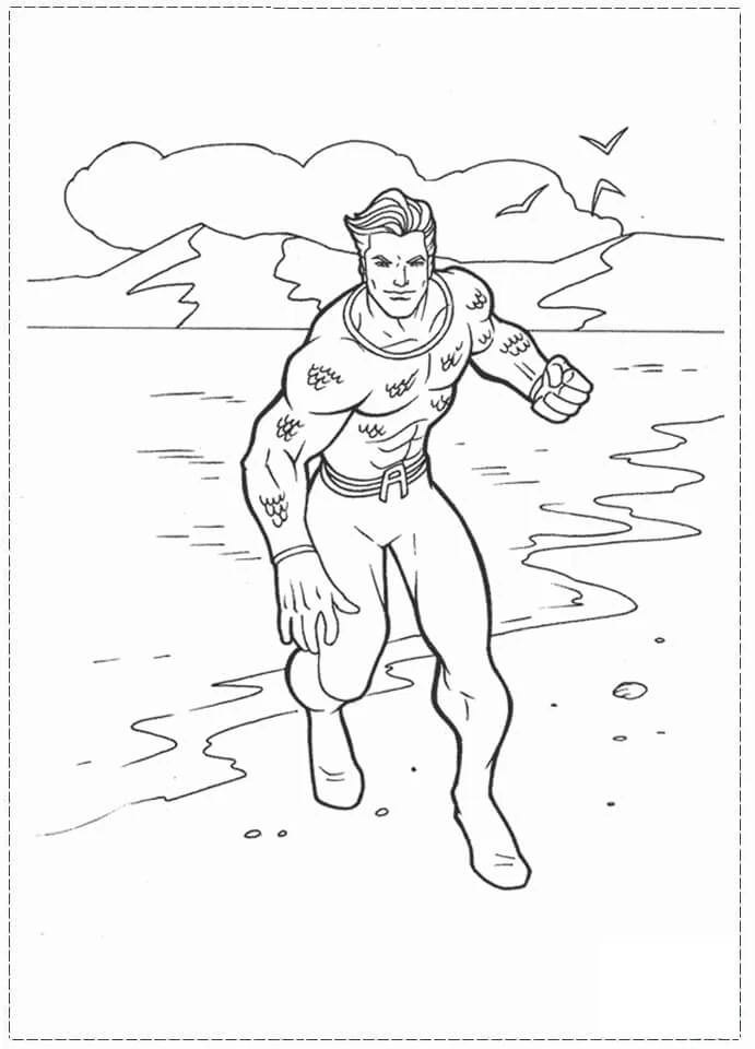 Aquaman boyama sayfası #43 – sabır ve özgüven kazandırır, yaratıcı sanat çalışması