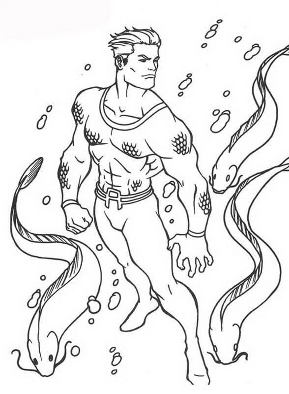Aquaman boyama sayfası #49 – günlük etkinlik önerisi, kolay boyama