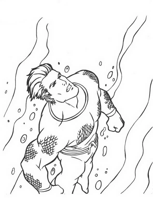 Aquaman boyama sayfası #50 – yaratıcı sanat çalışması, eğlenceli etkinlik