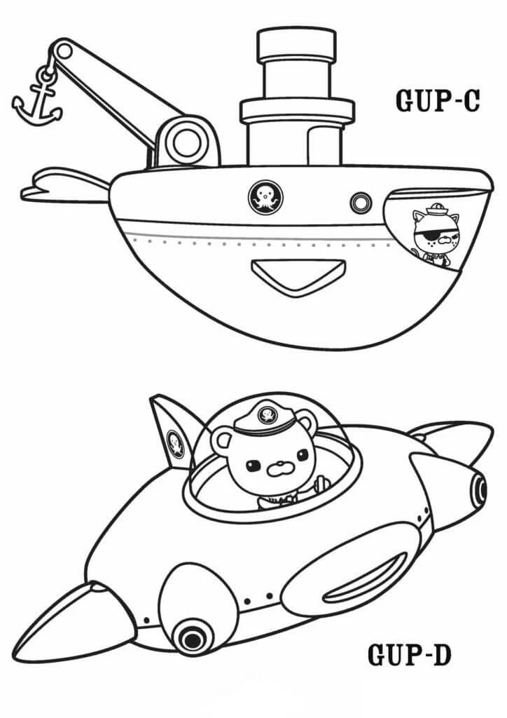 Octonauts boyama sayfası – okul öncesi, evde etkinlik