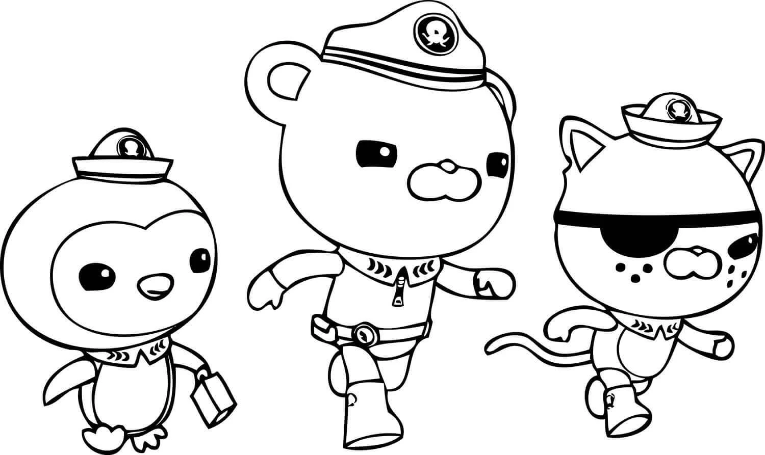 Octonauts boyama sayfası – sevimli karakter, sanatsal çalışma