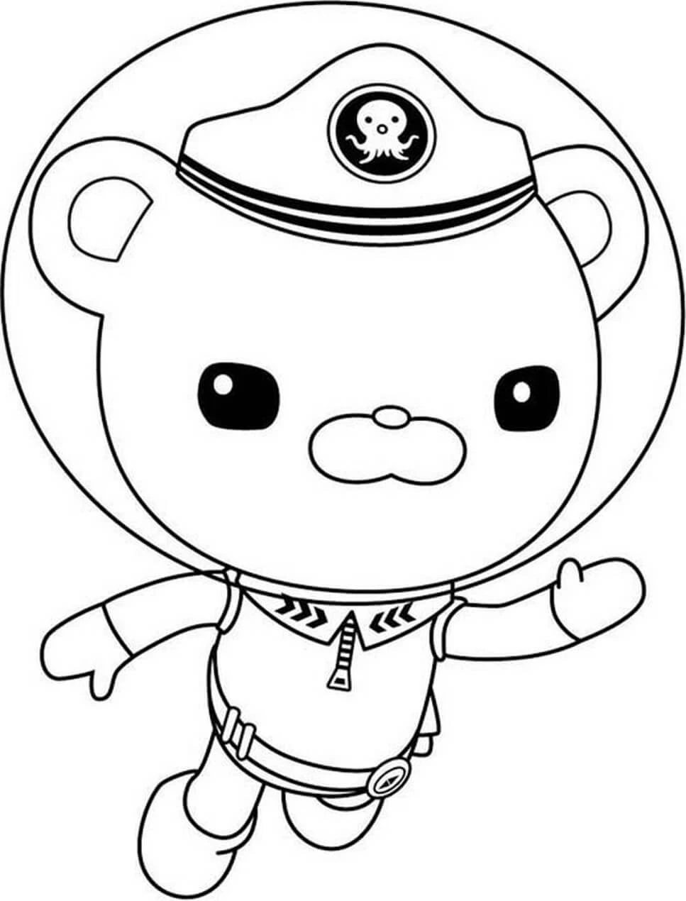 Octonauts boyama sayfası – çizgi film temalı, basit çizim