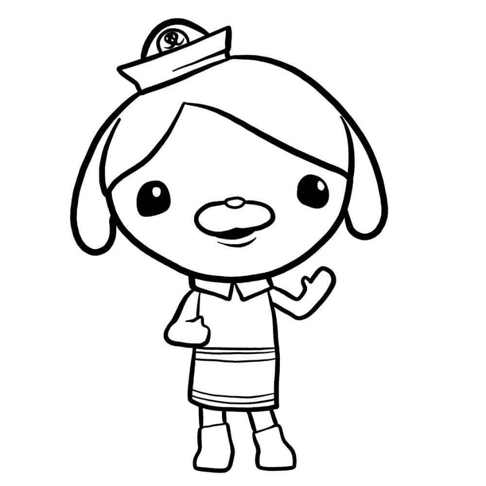 Octonauts boyama sayfası – sevimli karakter, sanatsal çalışma