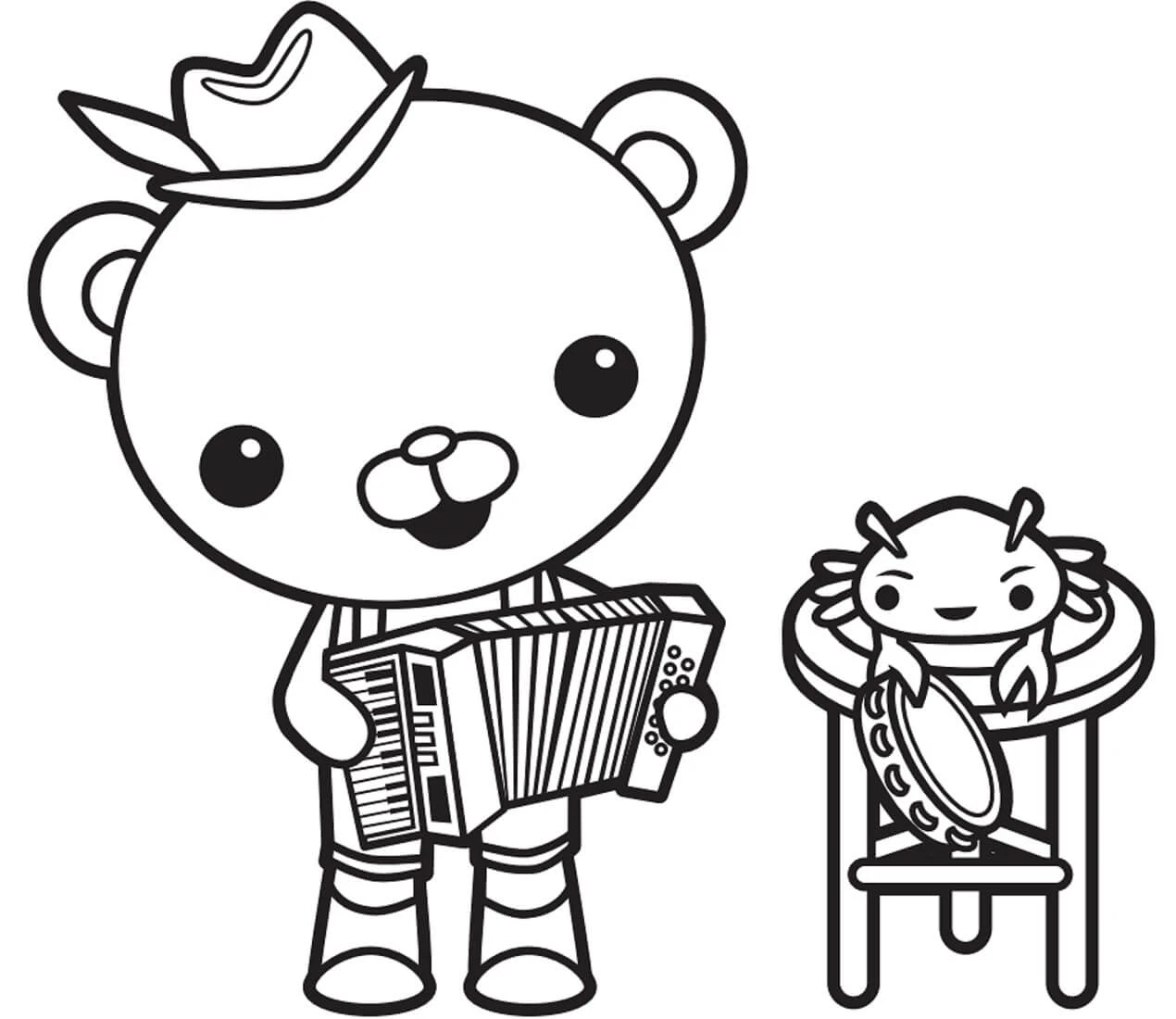 Octonauts boyama sayfası – boyama çalışması, yaratıcılığı geliştirir