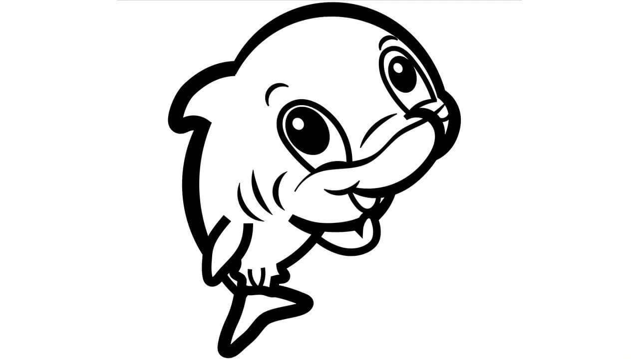 Bebek Köpekbalığı boyama sayfası – keyifli zaman, renkli çizimler