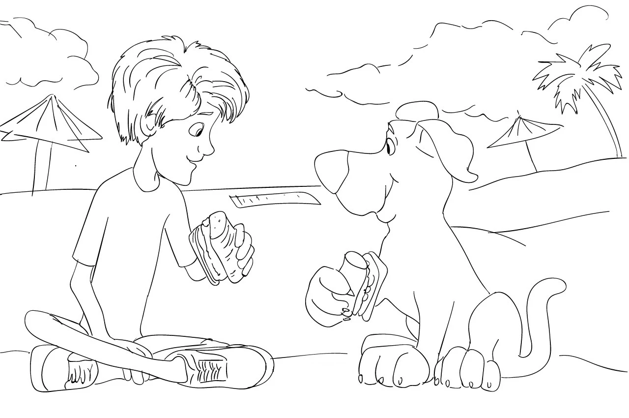 Scooby Doo boyama sayfası – renkli çizimler, okul öncesi