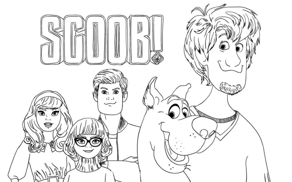 Scooby Doo boyama sayfası – çocuklar için, çizgi film temalı