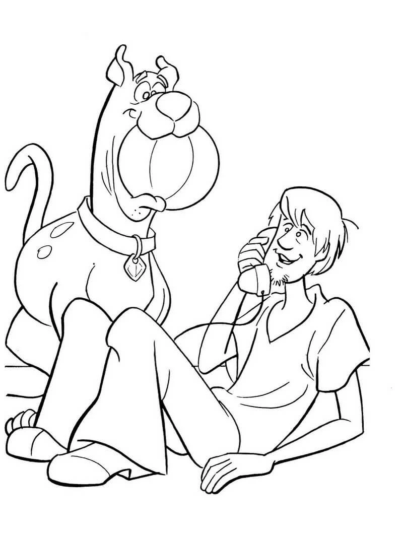 Scooby Doo boyama sayfası – eğlenceli etkinlik, el becerilerini geliştirir