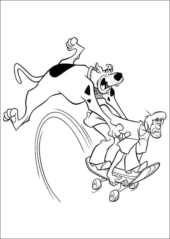 Scooby Doo boyama sayfası – çocuk aktivitesi, PDF indir