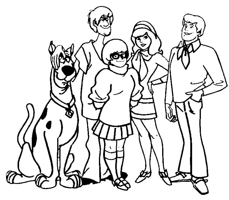 Scooby Doo boyama sayfası – boyama çalışması, yaratıcılığı geliştirir