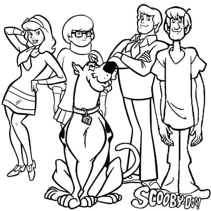 Scooby Doo boyama sayfası – yaratıcılığı geliştirir, keyifli zaman
