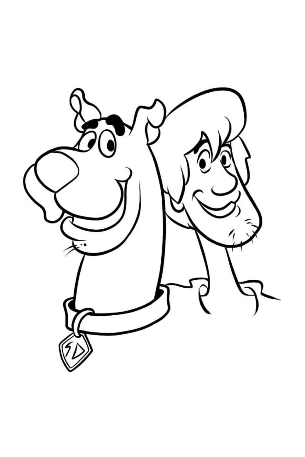 Scooby Doo boyama sayfası – sevimli karakter, sanatsal çalışma