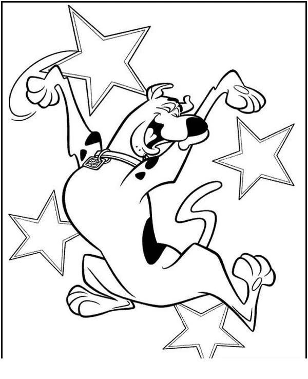 Scooby Doo boyama sayfası – renkli çizimler, okul öncesi