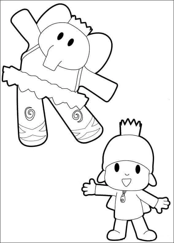 Pocoyo boyama sayfası – çocuk aktivitesi, PDF indir