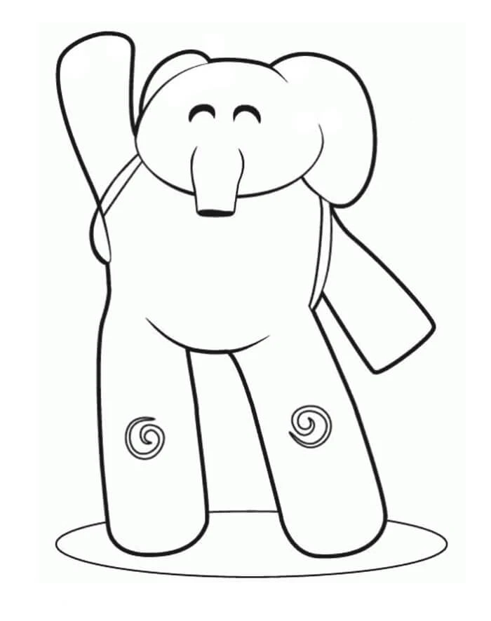 Pocoyo boyama sayfası – basit çizim, kolay boyama