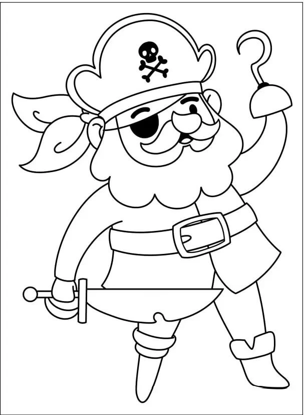 Pirate boyama sayfası – boyama etkinliği, çocuk aktivitesi