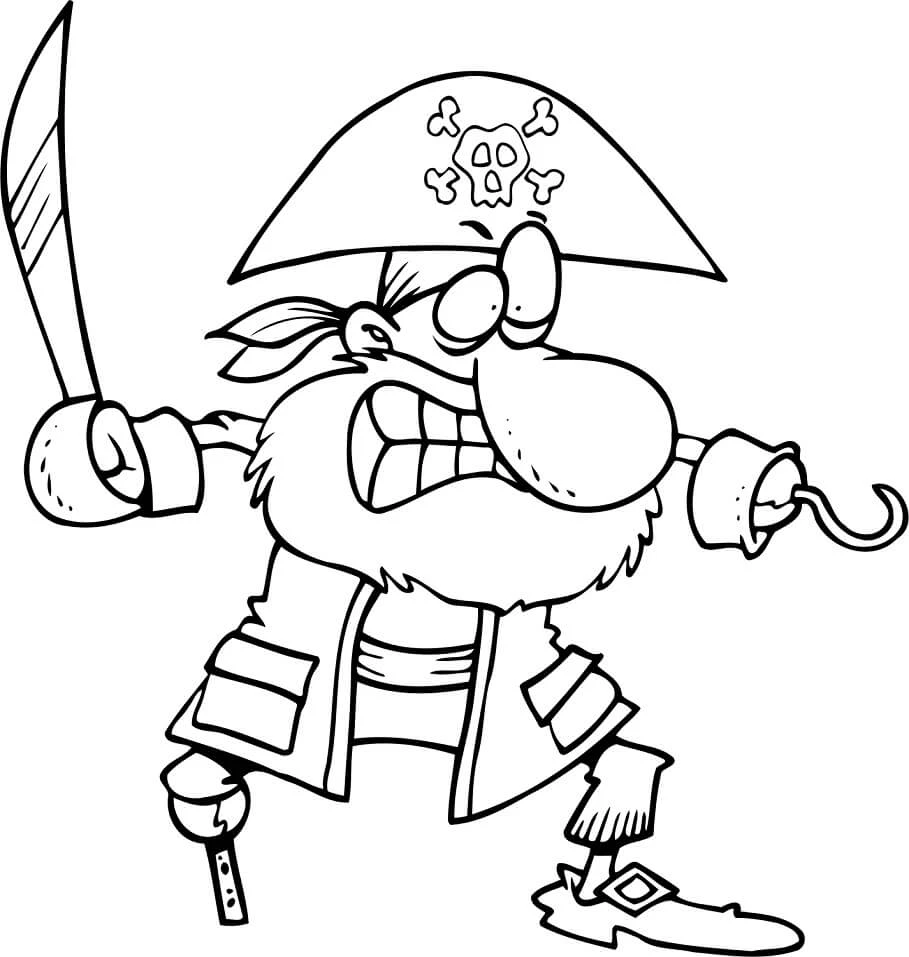 Pirate boyama sayfası – evde etkinlik, ücretsiz yazdır