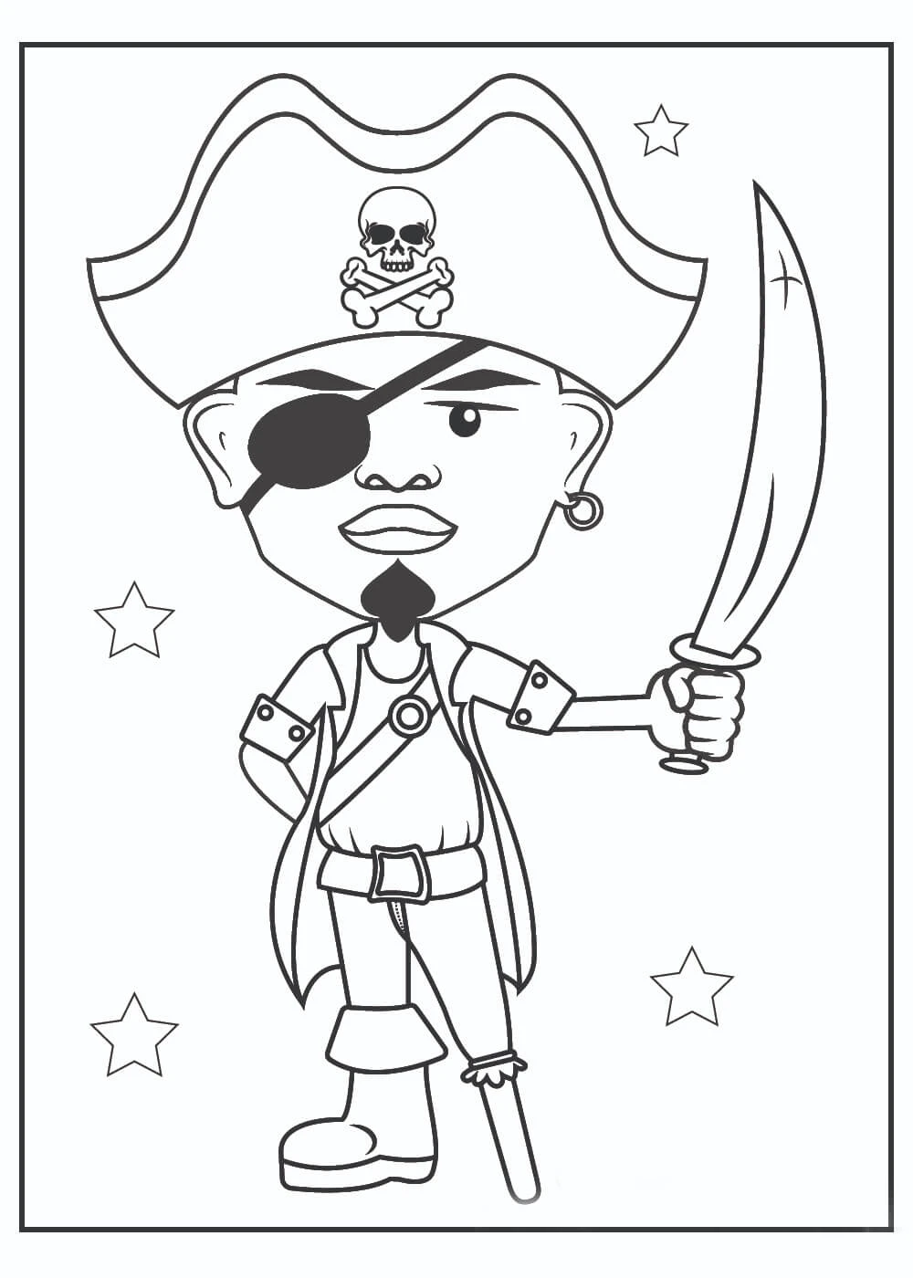 Pirate boyama sayfası – yaratıcılığı geliştirir, keyifli zaman