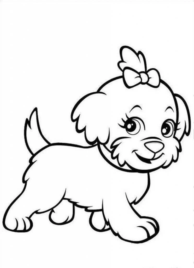 Köpek Yavrusu boyama sayfası #8 – el becerilerini geliştirir, boyama çalışması