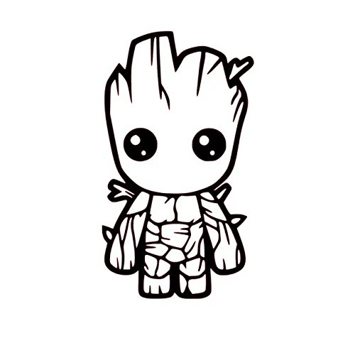 Chibi boyama sayfası – basit çizim, kolay boyama