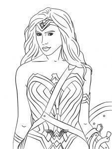 Mucize Kadın (Wonder Woman) boyama sayfası – keyifli zaman, renkli çizimler