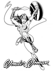 Mucize Kadın (Wonder Woman) boyama sayfası – ücretsiz yazdır, boyama etkinliği