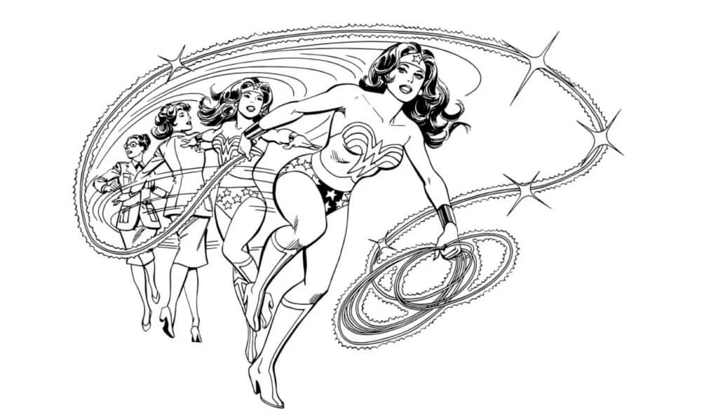 Mucize Kadın (Wonder Woman) boyama sayfası – yaratıcılığı geliştirir, keyifli zaman