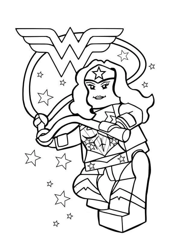 Mucize Kadın (Wonder Woman) boyama sayfası – çizgi film temalı, basit çizim