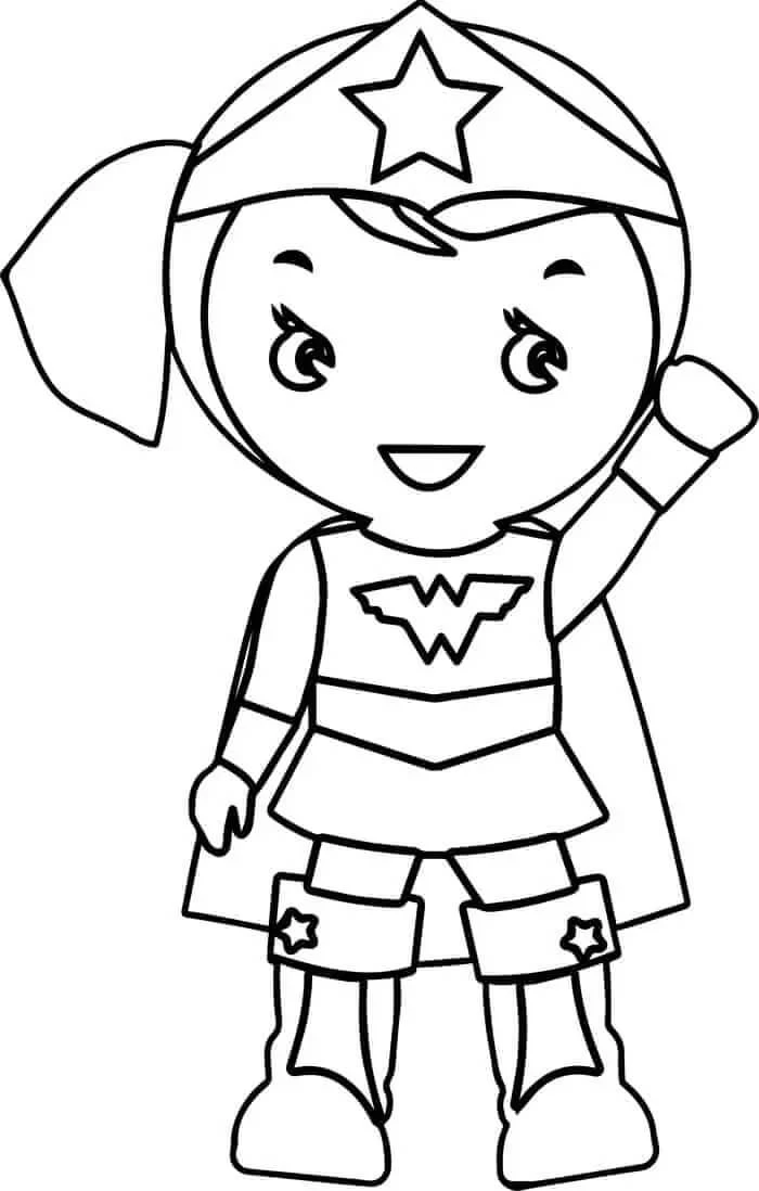 Mucize Kadın (Wonder Woman) boyama sayfası – eğitici aktivite, yaratıcılık