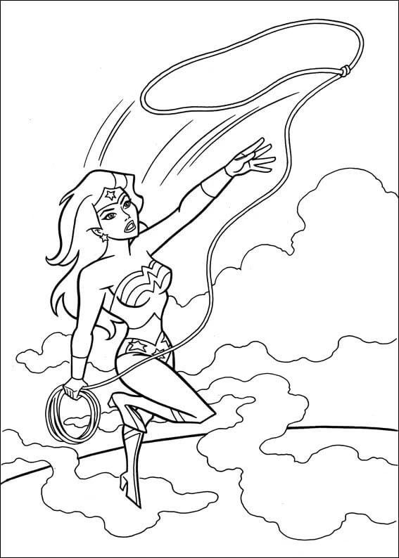 Mucize Kadın (Wonder Woman) boyama sayfası – çocuk aktivitesi, PDF indir