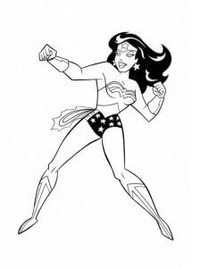Mucize Kadın (Wonder Woman) boyama sayfası – kolay boyama, eğitici aktivite