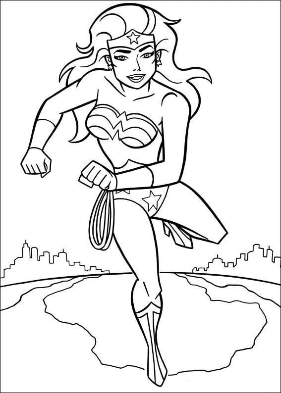 Mucize Kadın (Wonder Woman) boyama sayfası – yaratıcılığı geliştirir, keyifli zaman