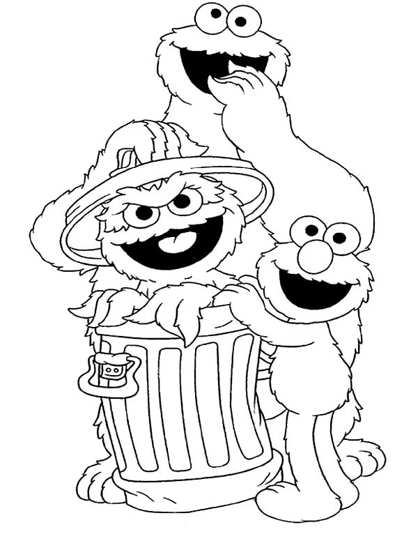 Elmo boyama sayfası #30 – PDF indir, sevimli karakter