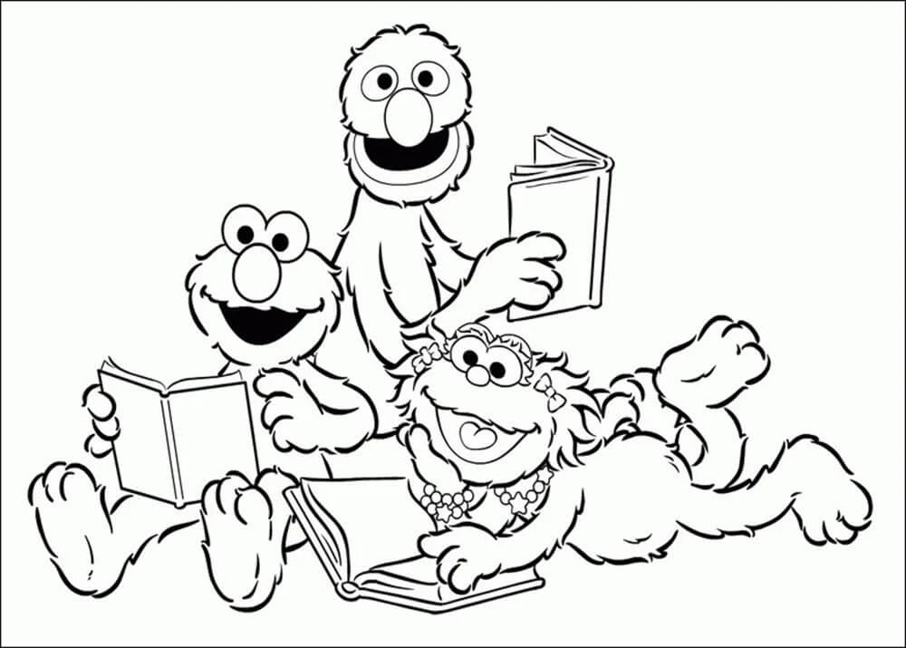 Elmo boyama sayfası #31 – çocuklar için, çizgi film temalı