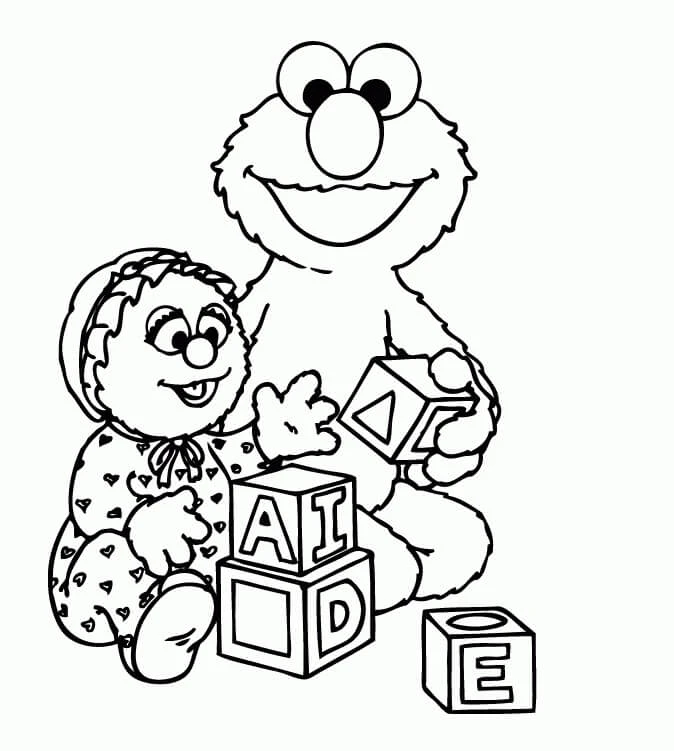 Elmo boyama sayfası #34 – yaratıcılığı geliştirir, keyifli zaman