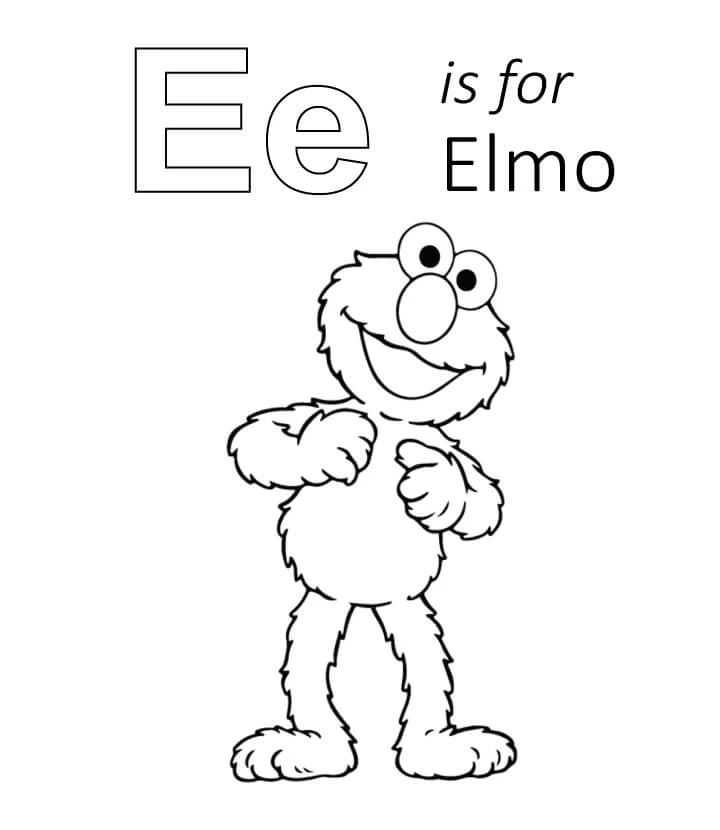 Elmo boyama sayfası #35 – okul öncesi, evde etkinlik
