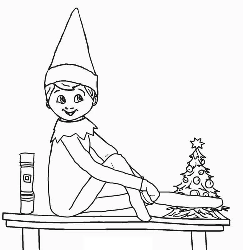 Elf boyama sayfası – basit çizim, kolay boyama