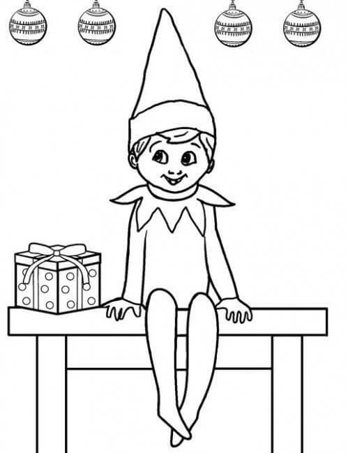 Elf boyama sayfası – sevimli karakter, sanatsal çalışma