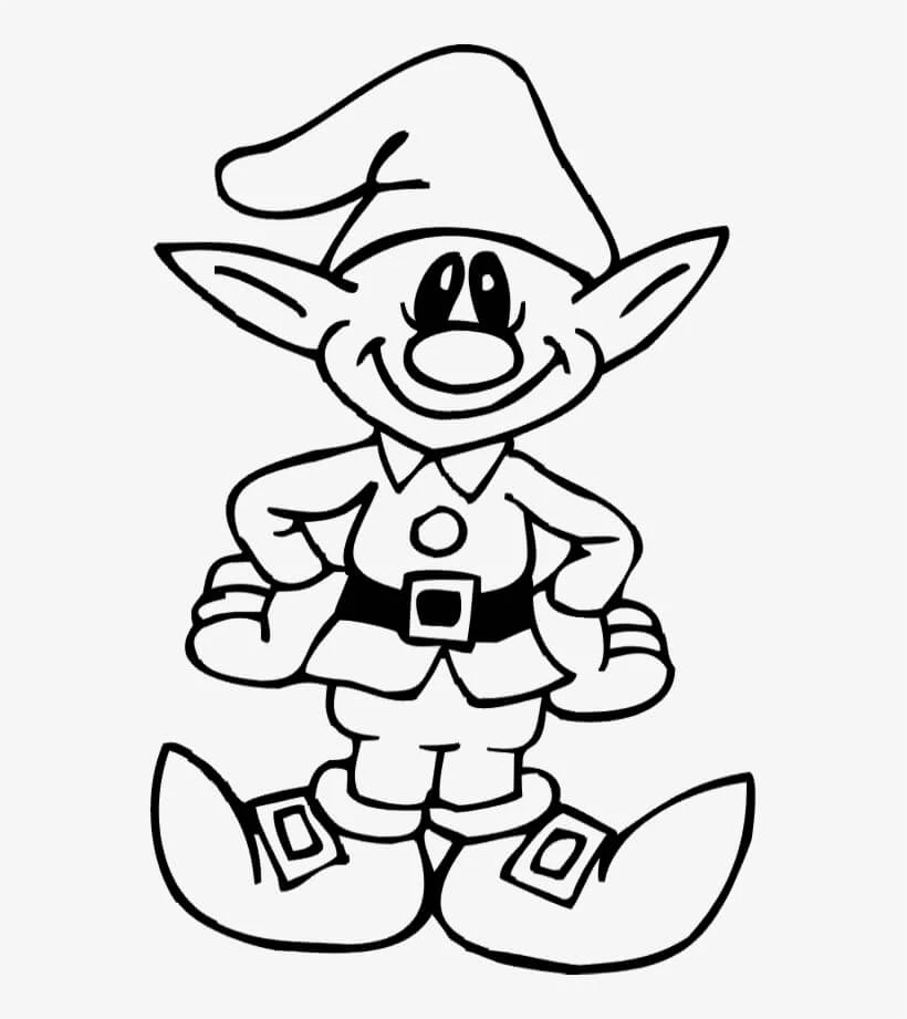 Elf boyama sayfası – PDF indir, sevimli karakter