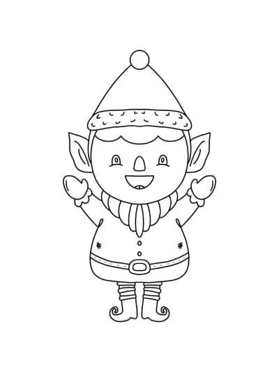 Elf boyama sayfası – eğlenceli etkinlik, el becerilerini geliştirir