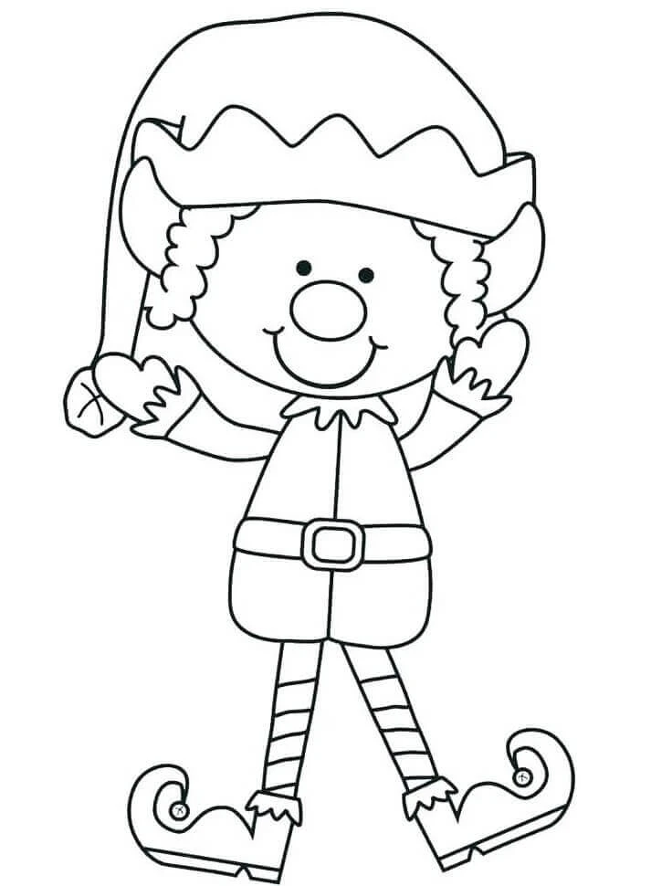 Elf boyama sayfası – okul öncesi, evde etkinlik