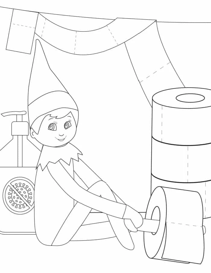 Elf boyama sayfası – çizgi film temalı, basit çizim