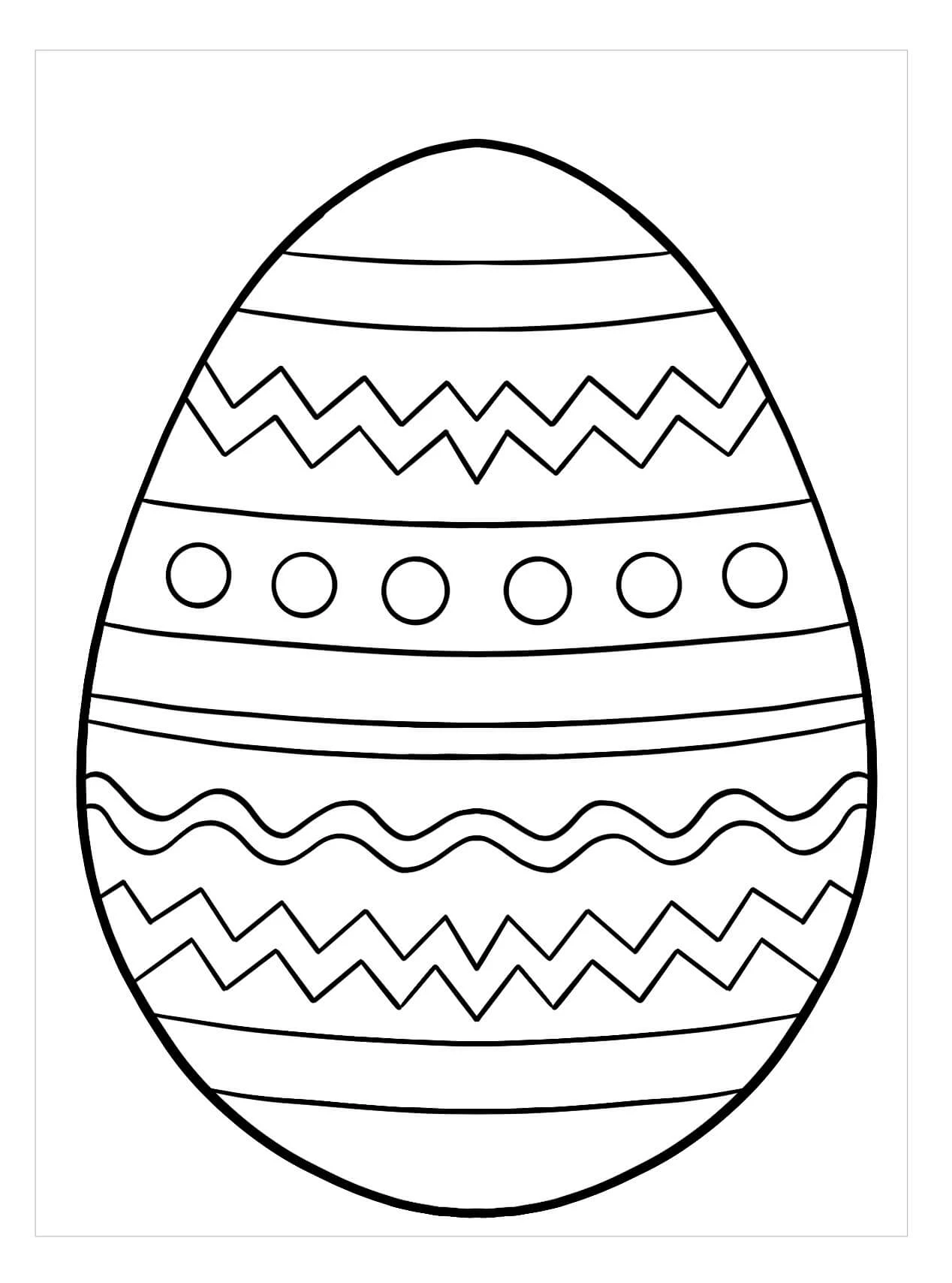 Huevo De Pascua boyama sayfası – basit çizim, kolay boyama