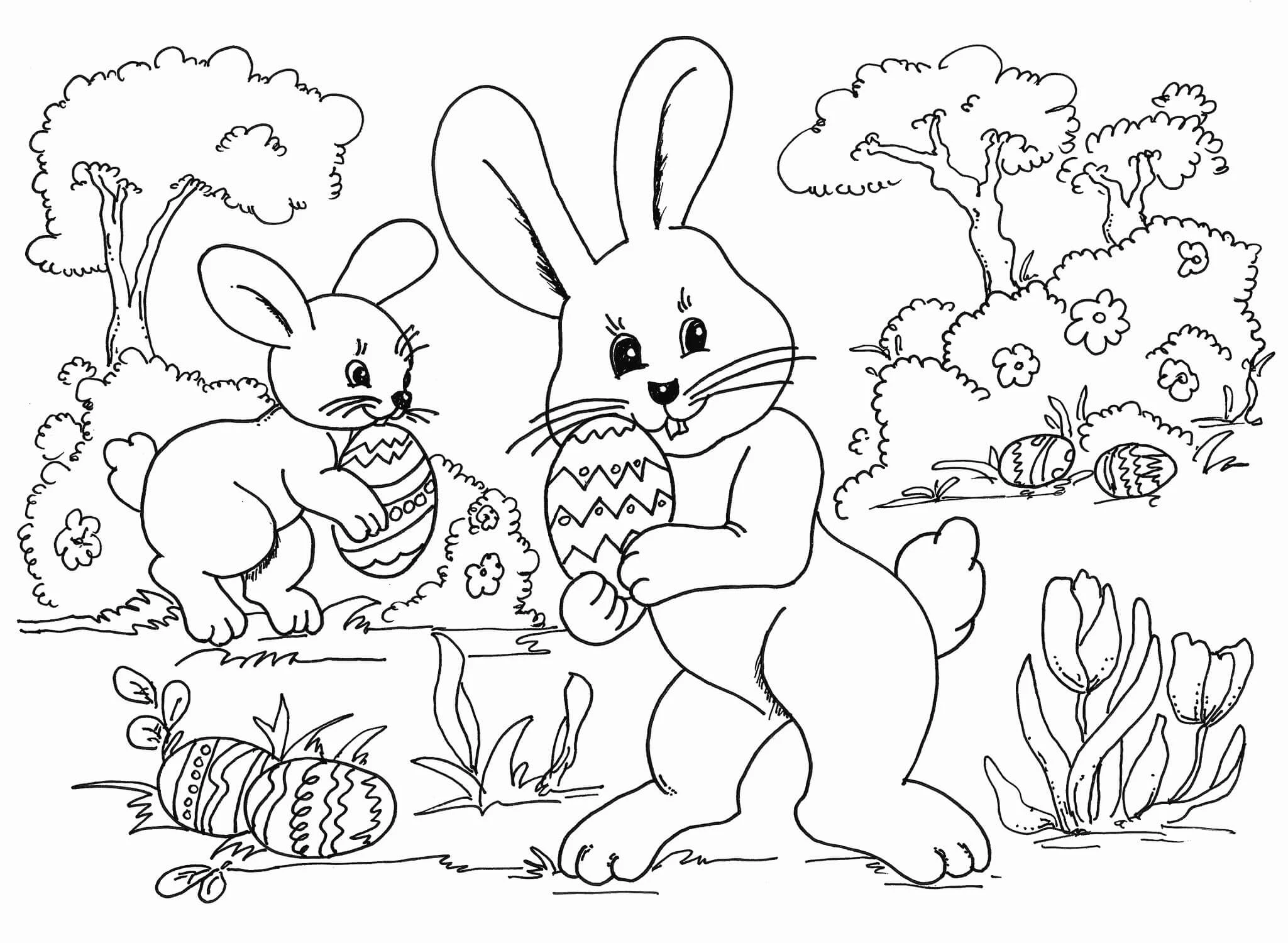 Huevo De Pascua boyama sayfası – sevimli karakter, sanatsal çalışma