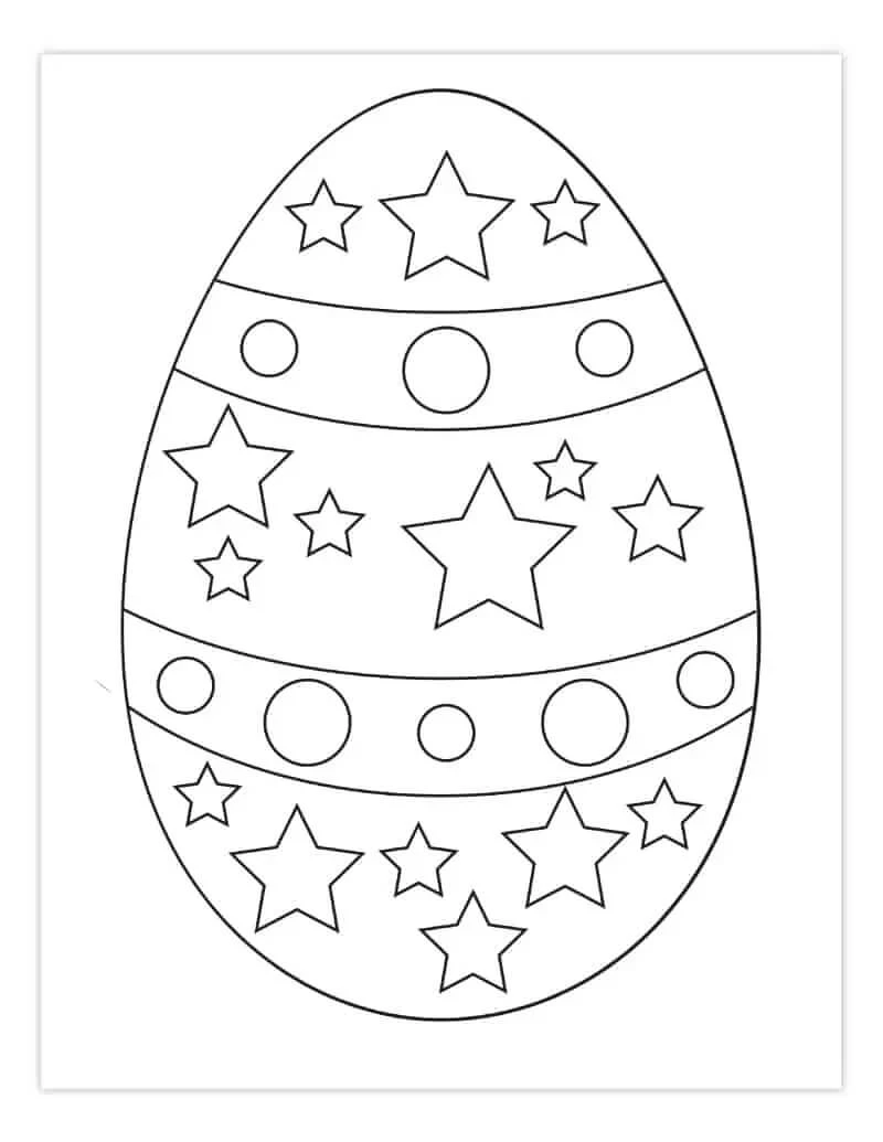 Huevo De Pascua boyama sayfası – sanatsal çalışma, çocuklar için
