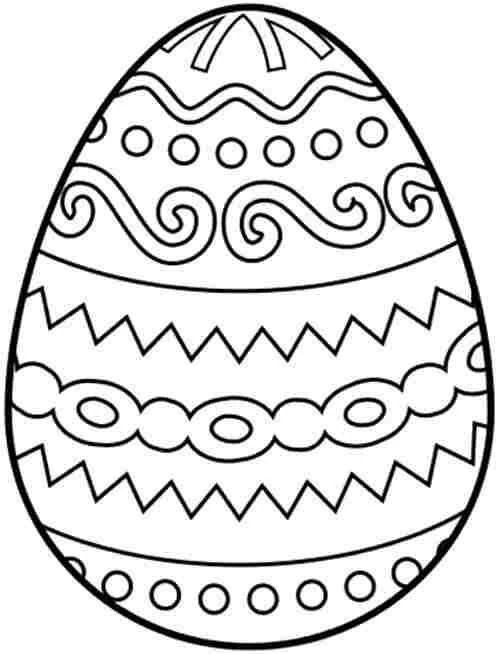 Huevo De Pascua boyama sayfası – basit çizim, kolay boyama