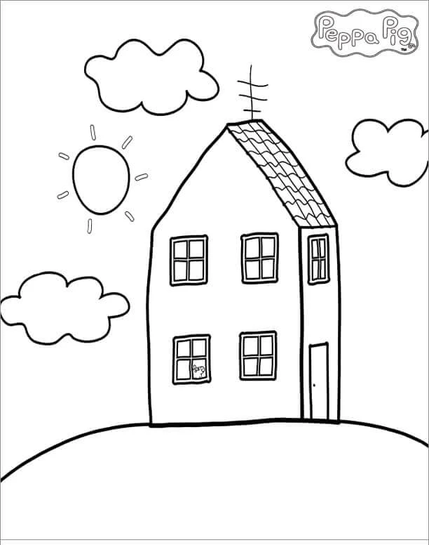 Peppa Domuz boyama sayfası – sanatsal çalışma, çocuklar için