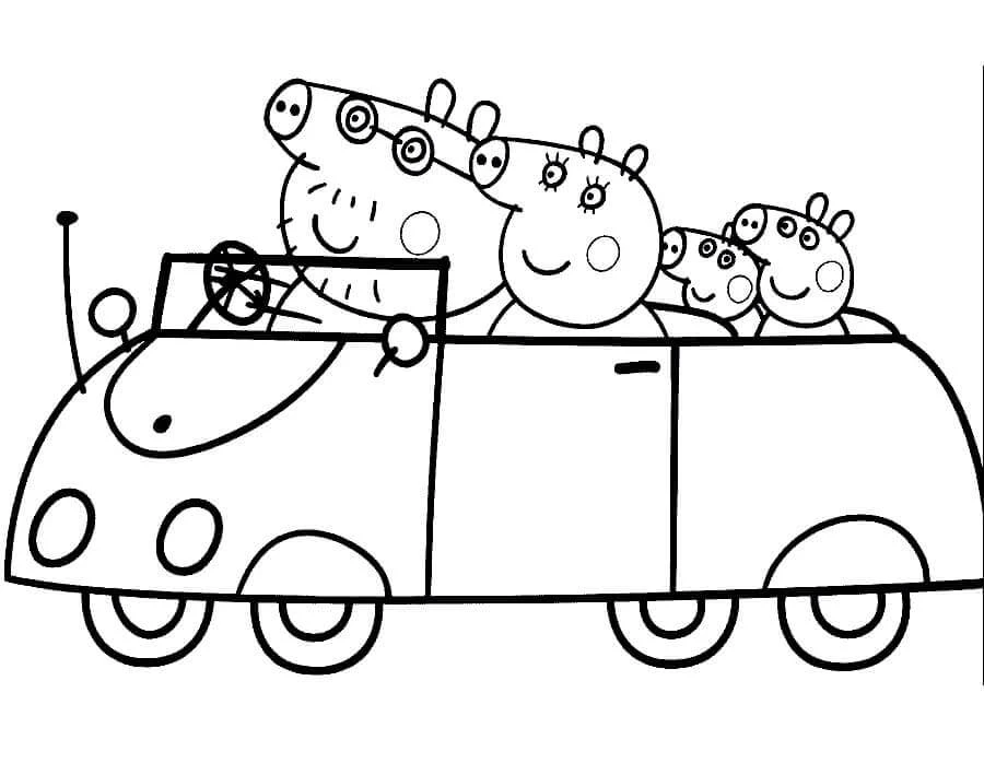 Peppa Domuz boyama sayfası – eğlenceli etkinlik, el becerilerini geliştirir