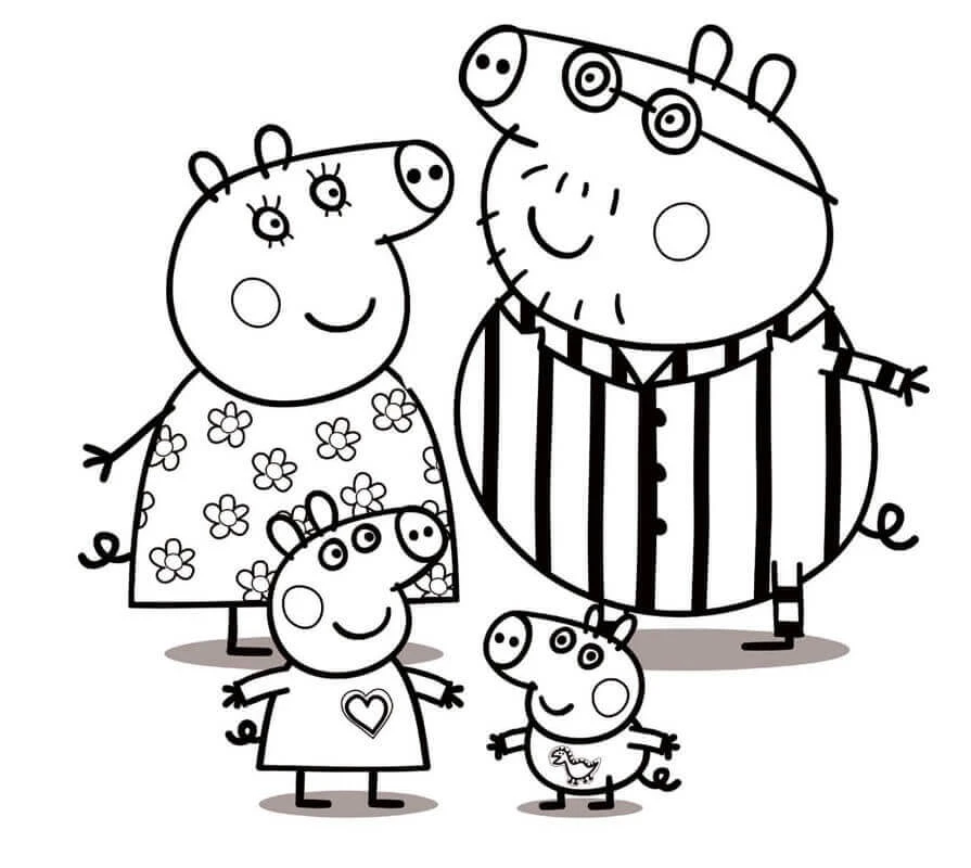 Peppa Domuz boyama sayfası – boyama etkinliği, çocuk aktivitesi